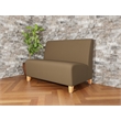 Lesro Ravenna Reception Armless Loveseat in Brown