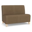 Lesro Ravenna Reception Armless Loveseat in Brown