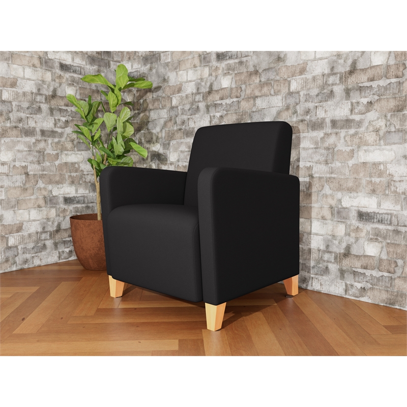 Lesro Ravenna Lounge Reception Guest Chair in Black