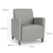 Lesro Ravenna Lounge Reception Guest Chair in Gray