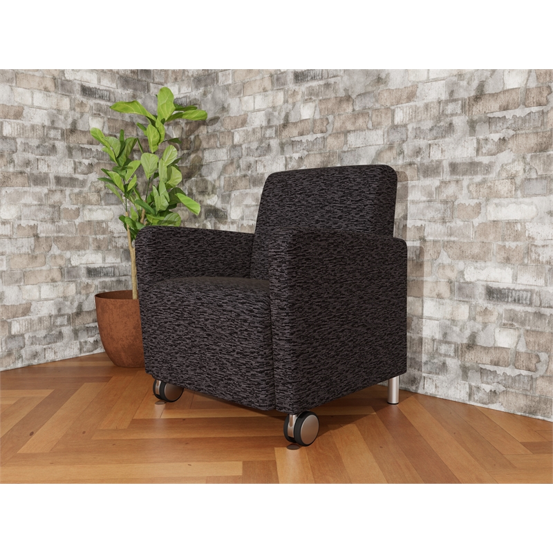 Lesro Ravenna Lounge Reception Guest Chair in Black