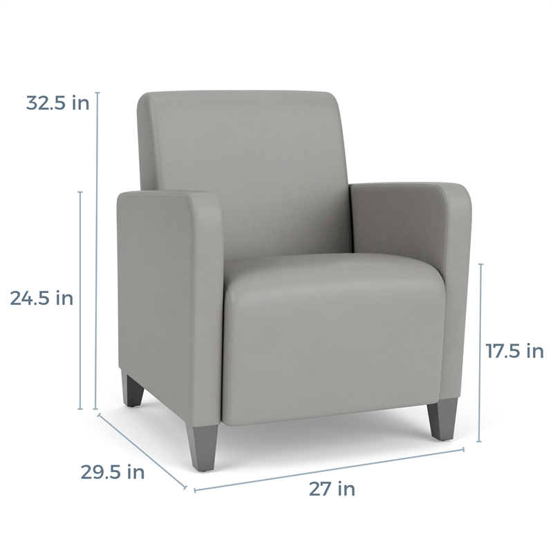 Lesro Ravenna Lounge Reception Guest Chair in Gray