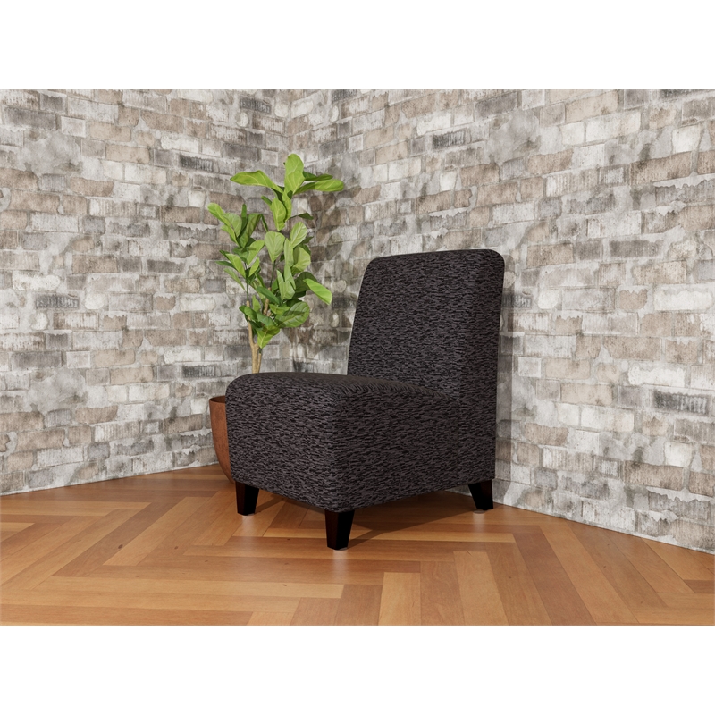 Lesro Ravenna Lounge Reception Armless Guest Chair in Black
