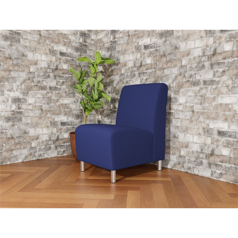 Lesro Ravenna Lounge Reception Armless Guest Chair in Black