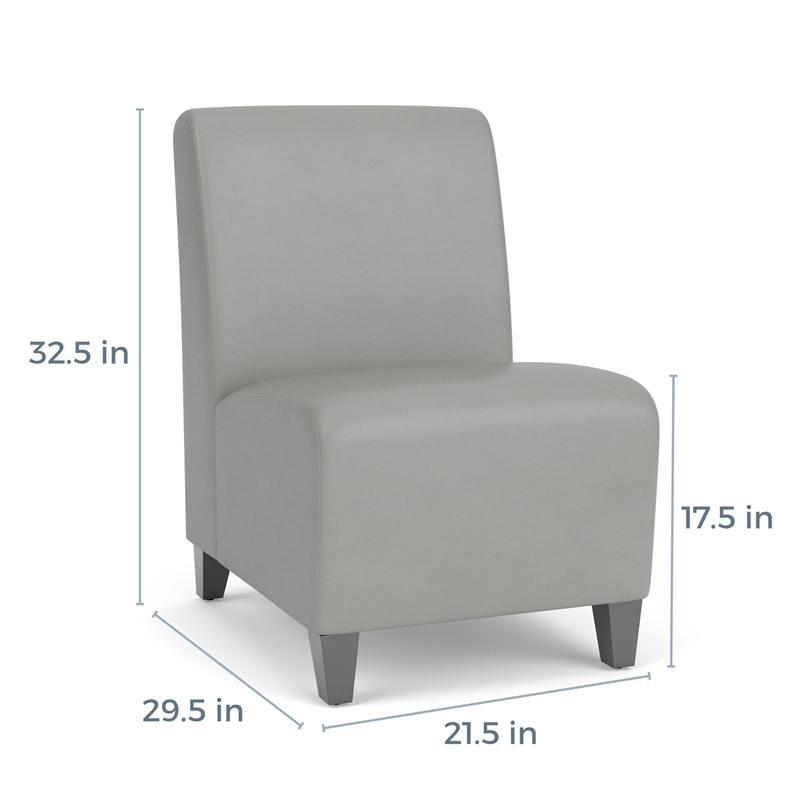 Lesro Ravenna Lounge Reception Armless Guest Chair in Black