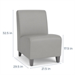Lesro Ravenna Lounge Reception Armless Guest Chair in Black