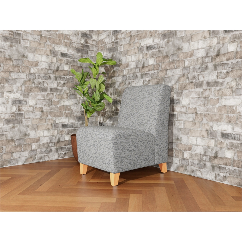 Lesro Ravenna Lounge Reception Armless Guest Chair in Gray
