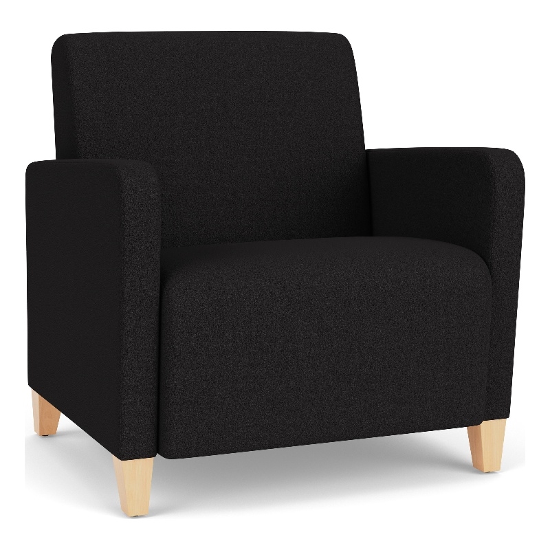 Lesro Ravenna Lounge Reception Wide Guest Chair in Black
