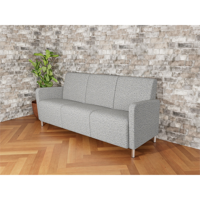 Lesro Ravenna Lounge Reception 3 Seat Tandem Seating No Center Arms in Gray
