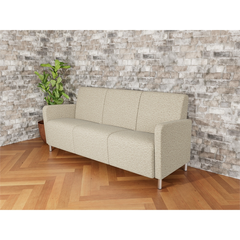 Lesro Ravenna Lounge Reception 3 Seat Tandem Seating No Center Arms in Beige