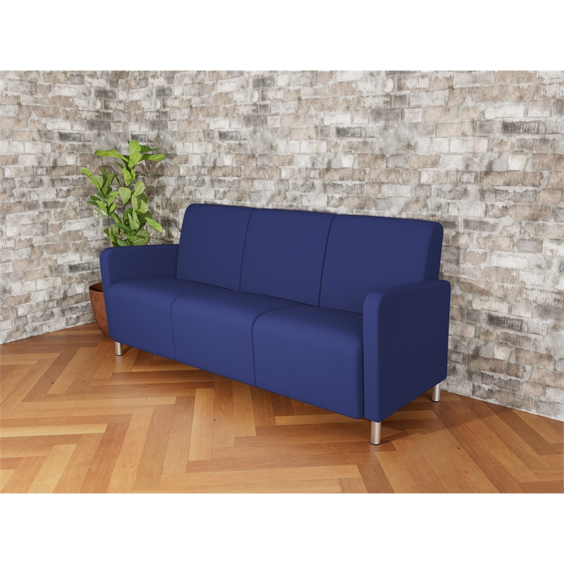 Lesro Ravenna Lounge Reception 3 Seat Tandem Seating No Center Arms in Blue
