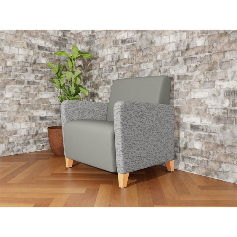 Lesro Ravenna Lounge Reception Wide Guest Chair in Gray