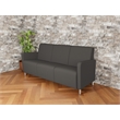 Lesro Ravenna Lounge Reception 3 Seat Tandem Seating No Center Arms in Gray