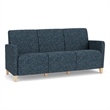 Lesro Ravenna Lounge Reception 3 Seat Tandem Seating No Center Arms in Blue