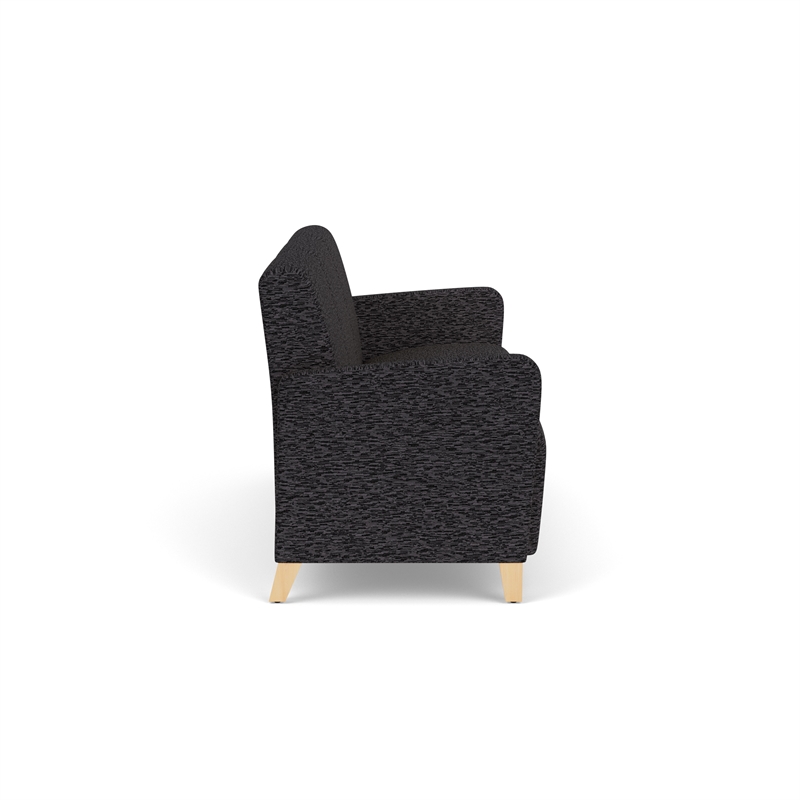 Lesro Ravenna Lounge Reception 3 Seat Tandem Seating No Center Arms in Black