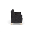 Lesro Ravenna Lounge Reception 3 Seat Tandem Seating No Center Arms in Black