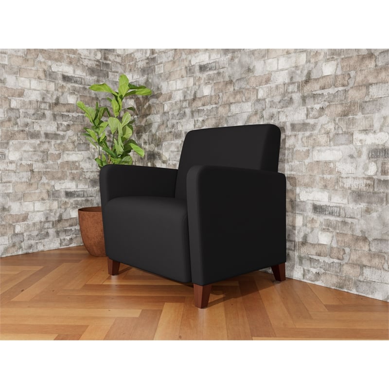 Lesro Ravenna Lounge Reception Wide Guest Chair in Black