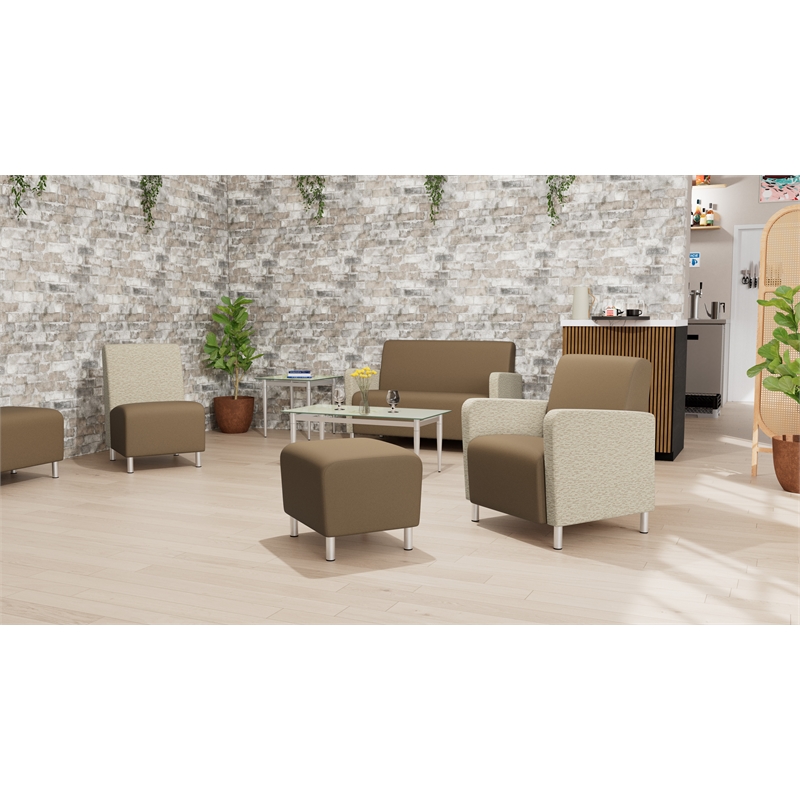 Lesro Ravenna Lounge Reception Wide Guest Chair in Gray