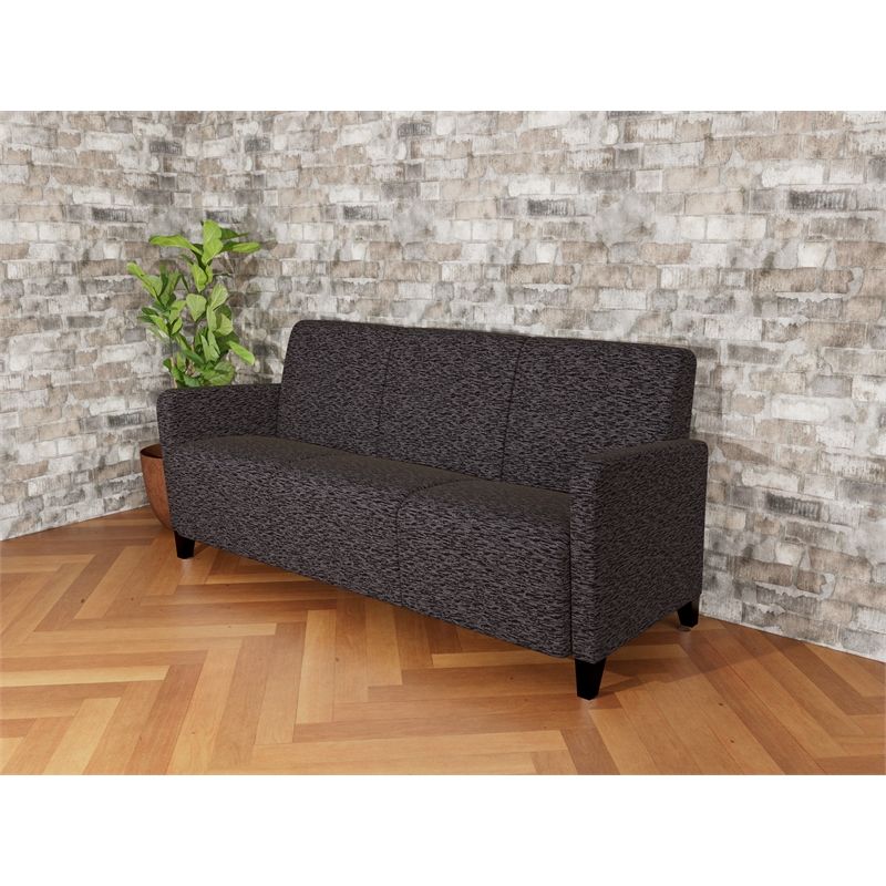 Lesro Ravenna Lounge Reception 3 Seat Tandem Seating No Center Arms in Black