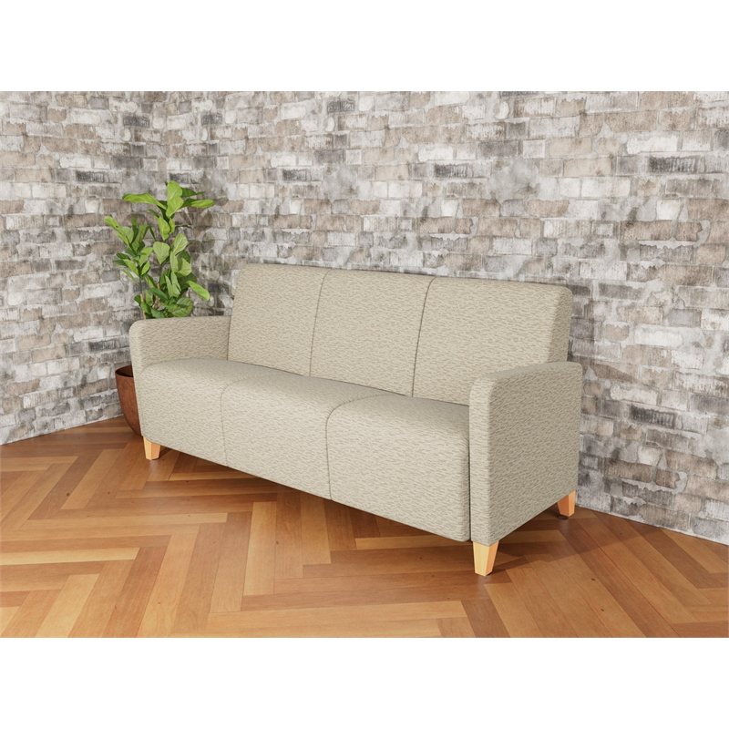 Lesro Ravenna Lounge Reception 3 Seat Tandem Seating No Center Arms in Beige