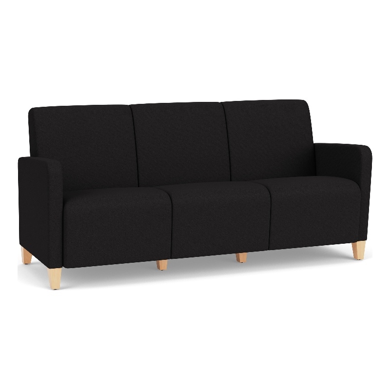 Lesro Ravenna Lounge Reception 3 Seat Tandem Seating No Center Arms in Black