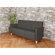 Lesro Ravenna Lounge Reception 3 Seat Tandem Seating No Center Arms in Gray