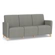 Lesro Ravenna Lounge Reception 3 Seat Tandem Seating No Center Arms in Gray