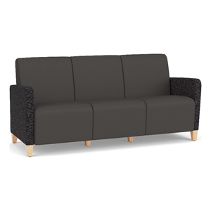 Lesro Ravenna Lounge Reception 3 Seat Tandem Seating No Center Arms in Gray
