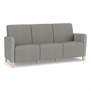 Lesro Ravenna Lounge Reception 3 Seat Tandem Seating No Center Arms in Gray