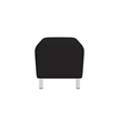 Lesro Ravenna Lounge Reception Loveseat Bench in Black
