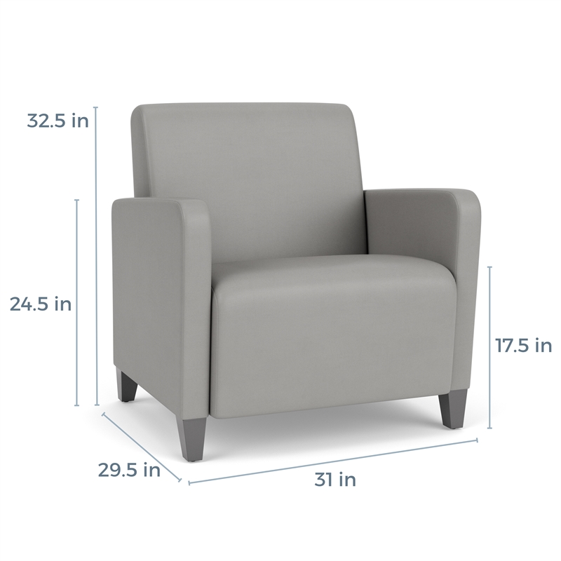 Lesro Ravenna Lounge Reception Wide Guest Chair in Gray