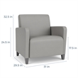 Lesro Ravenna Lounge Reception Wide Guest Chair in Gray