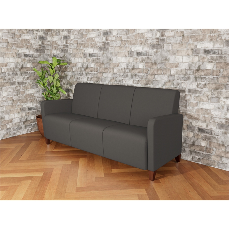 Lesro Ravenna Lounge Reception 3 Seat Tandem Seating No Center Arms in Gray