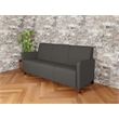 Lesro Ravenna Lounge Reception 3 Seat Tandem Seating No Center Arms in Gray