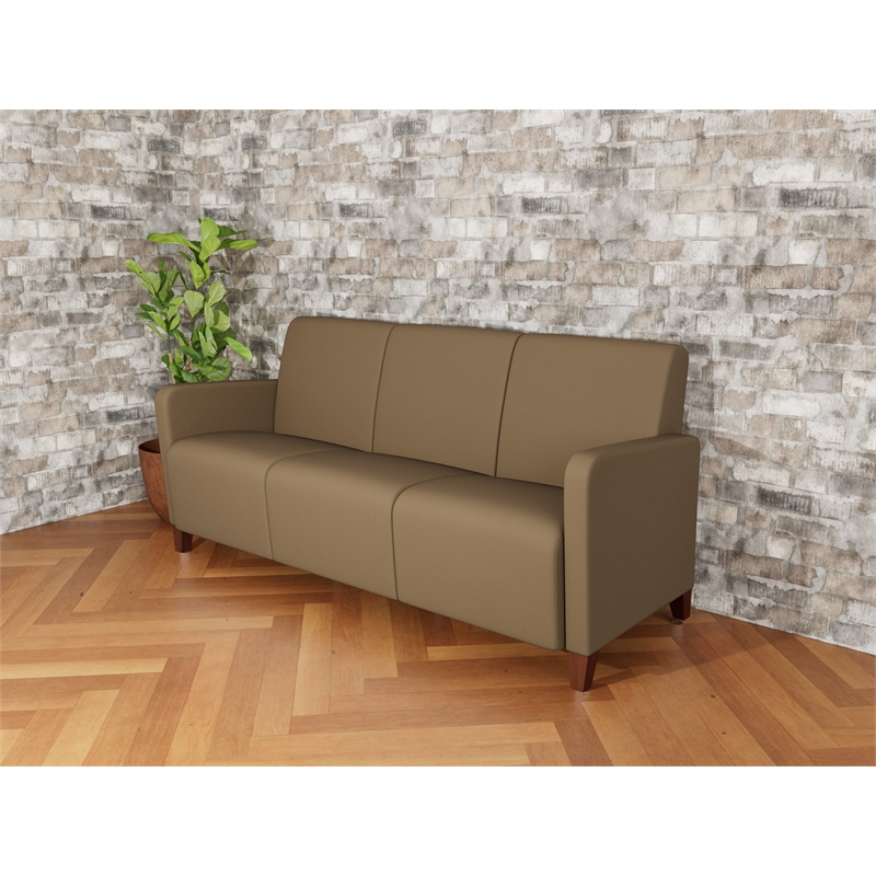Lesro Ravenna Lounge Reception 3 Seat Tandem Seating No Center Arms in Brown