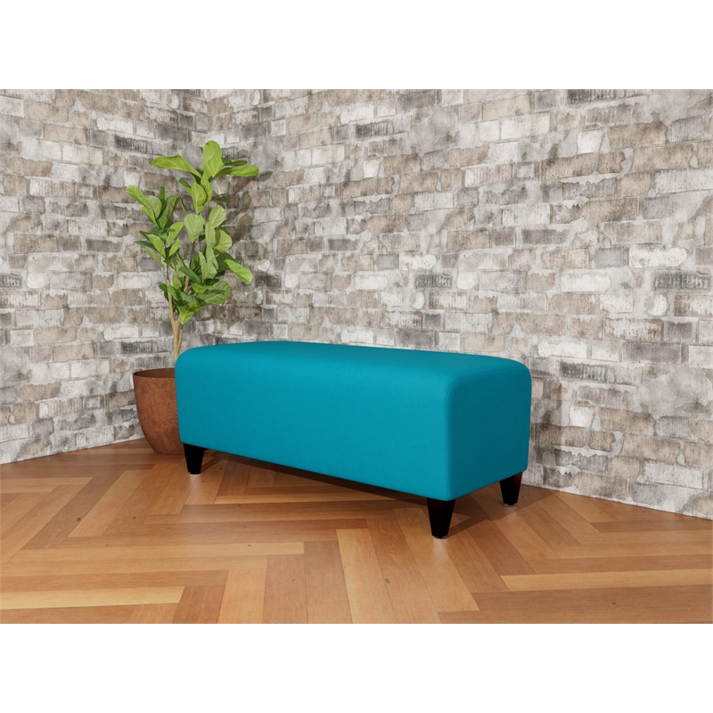 Lesro Ravenna Lounge Reception Loveseat Bench in Teal