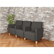 Lesro Ravenna Lounge Reception 3 Seat Tandem Seating in Gray