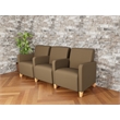 Lesro Ravenna Lounge Reception 3 Seat Tandem Seating in Brown