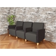 Lesro Ravenna Lounge Reception 3 Seat Tandem Seating in Gray