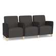 Lesro Ravenna Lounge Reception 3 Seat Tandem Seating in Gray