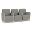 Lesro Ravenna Lounge Reception 3 Seat Tandem Seating in Gray