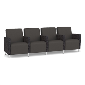 Lesro Ravenna Lounge Reception 4 Seat Tandem Seating in Gray