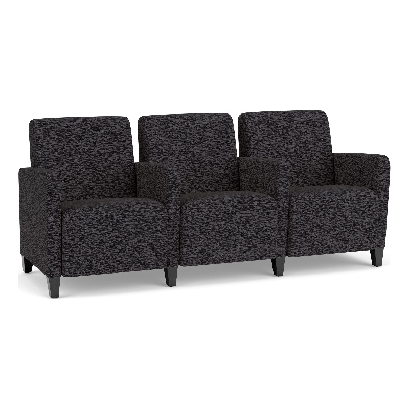Lesro Ravenna Lounge Reception 3 Seat Tandem Seating in Black
