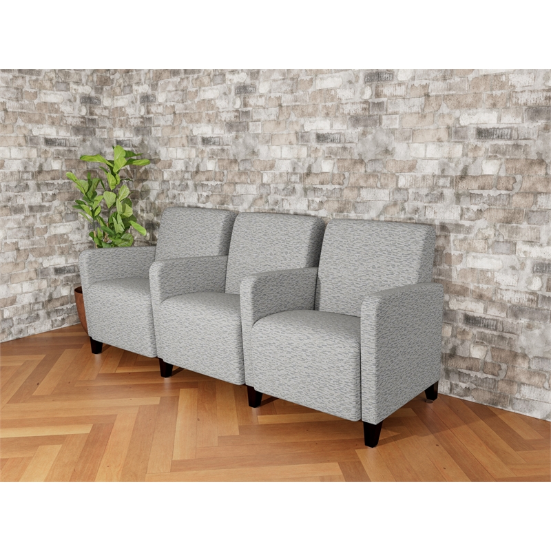 Lesro Ravenna Lounge Reception 3 Seat Tandem Seating in Gray
