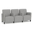 Lesro Ravenna Lounge Reception 3 Seat Tandem Seating in Gray