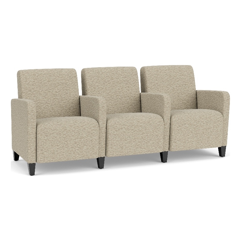 Lesro Ravenna Lounge Reception 3 Seat Tandem Seating in Beige