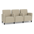 Lesro Ravenna Lounge Reception 3 Seat Tandem Seating in Beige