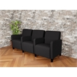 Lesro Ravenna Lounge Reception 3 Seat Tandem Seating in Black