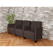 Lesro Ravenna Lounge Reception 3 Seat Tandem Seating in Brown