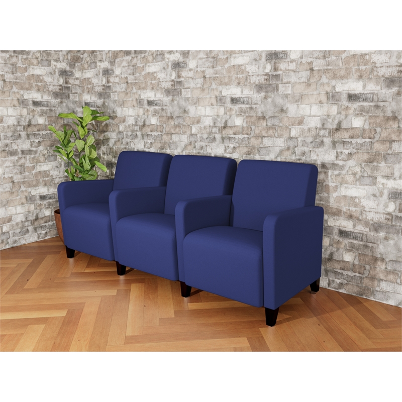 Lesro Ravenna Lounge Reception 3 Seat Tandem Seating in Blue